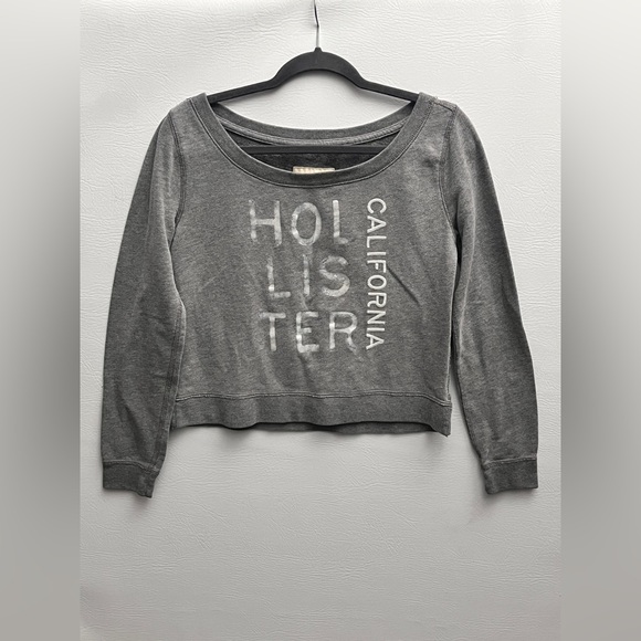Hollister Tops - Hollister Vintage Y2K California Gray Off Shoulder Sweatshirt Small